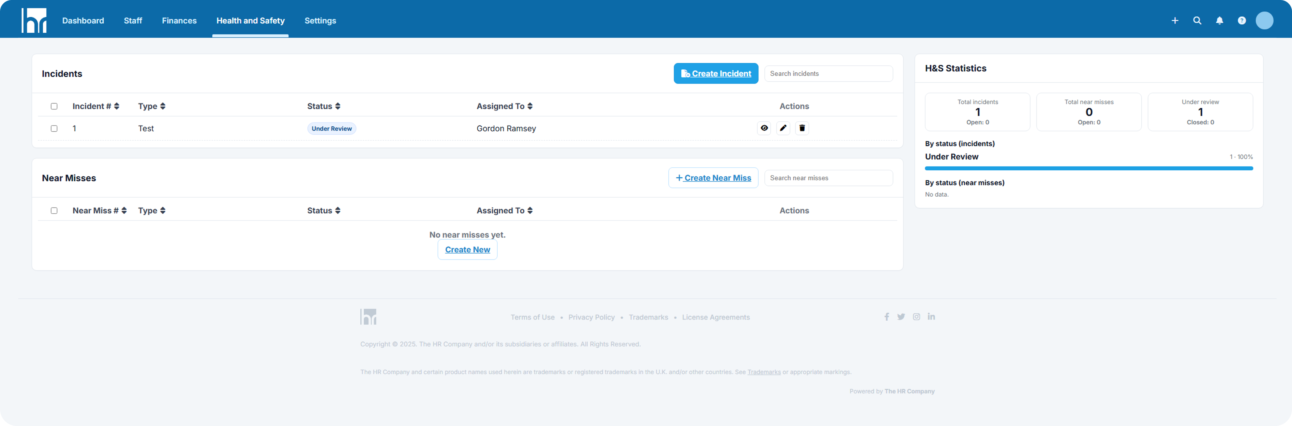 HR dashboard overview